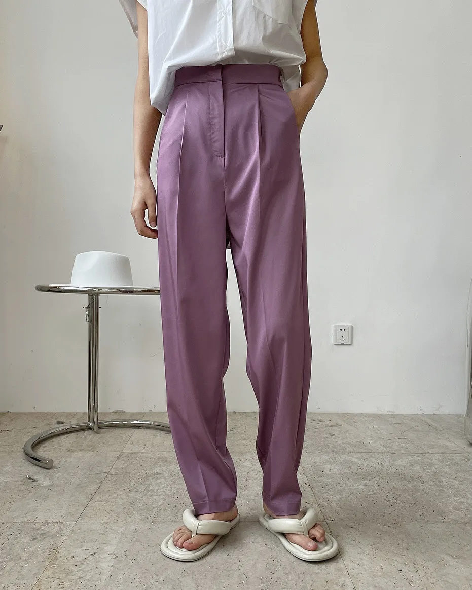 

spring woman long tencel material trousers