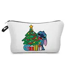 Рождественская сумка для макияжа с рисунком Лило и Ститч, милая мультяшная косметичка Disney, портативная мини-сумка для мелочи на каждый день