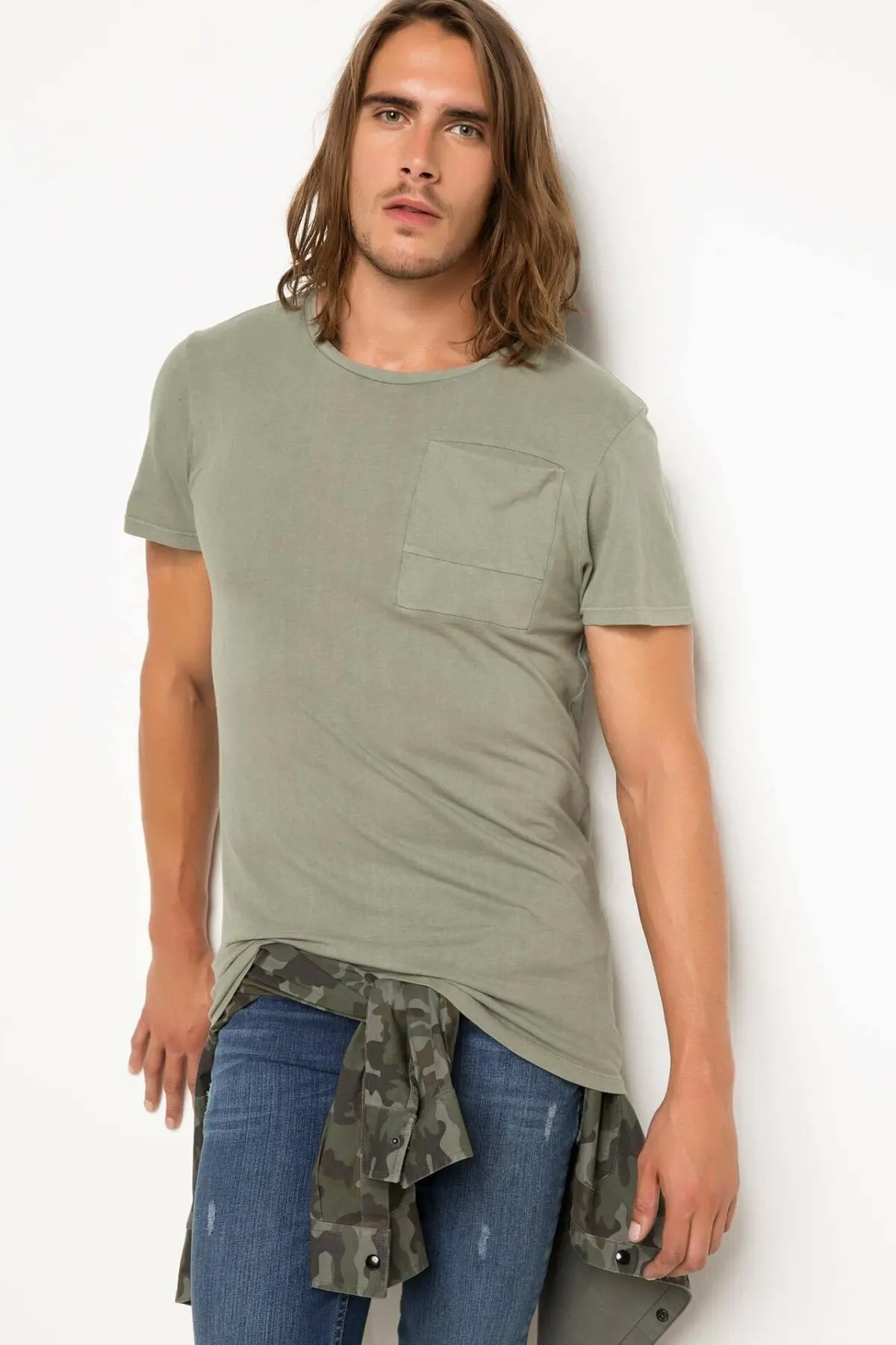 DeFacto Летняя мужская модная футболка с круглым вырезом Повседневная однотонная