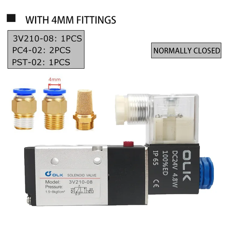 

Пневматический электромагнитный клапан 3V210-08, 3-позиционный двупозиционный воздушный регулирующий клапан, пневматический клапан 12 В постоянного тока 24 В переменного тока 110 В переменного тока 220 В