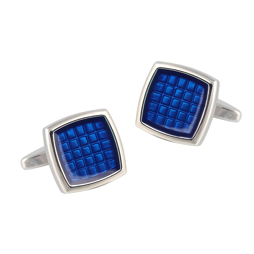 

Цветные лаковые эмалевые посеребренные запонки в клетку для смокинга деловые формальные рубашки одна пара