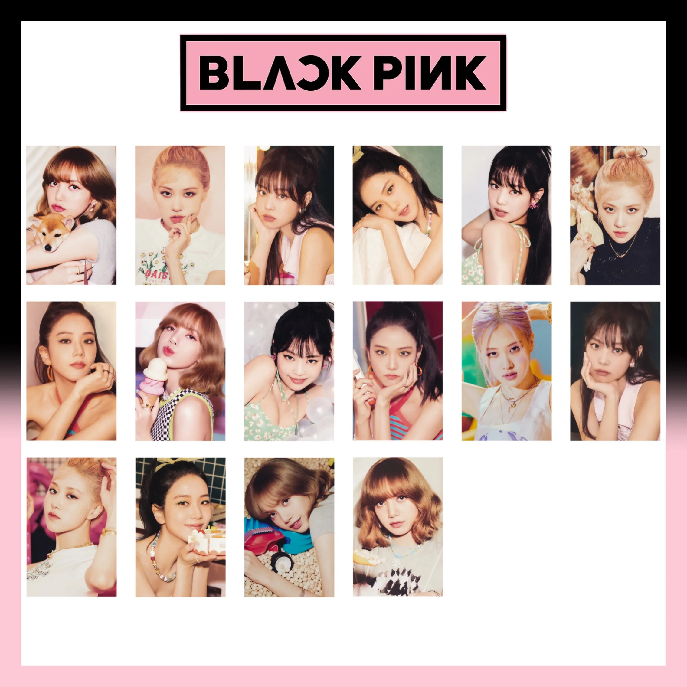 16 pcs/set Kpop BLACKPINK Jenny rosé Jisoo Lisa card bookmark for collection |