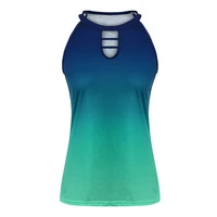 summer womens gradient color tank tops casual sleeveless loose vest ladies tie dye round neck tees female clothes tunic blouse