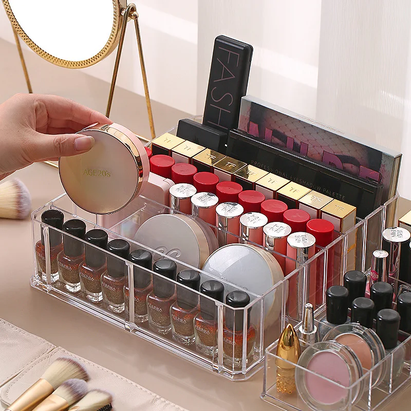 

Transparent Makeup Storage Box 1Pcs Lipstick Eye Shadow Display Stand Holder Bathroom Skincare Storage Organizer for Cosmetics