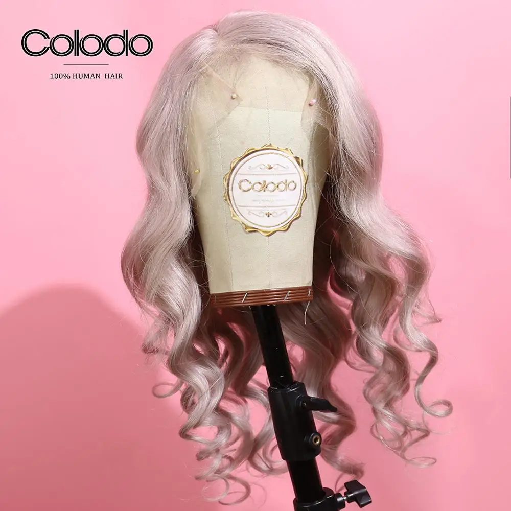 Парики из натуральных волос COLODO серые с прядями для детей 150% 1b|Парик на кружеве| |