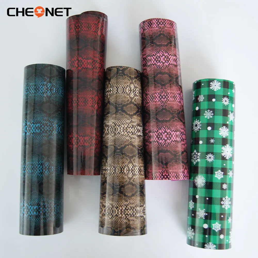 

Free Shipping 5 Sheets 25x25cm TPU Heat Transfer Vinyl Bundle Snakeskin Pattern HTV Iron on for T-shirts Easy to Cut & Weed DIY