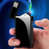 arc lighter usb rechargeable flameless electric plasma cigarette lighter touch screen led power display lighter smoking tool