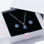 Женский костюм из серебра 2021 пробы, с синим камнем