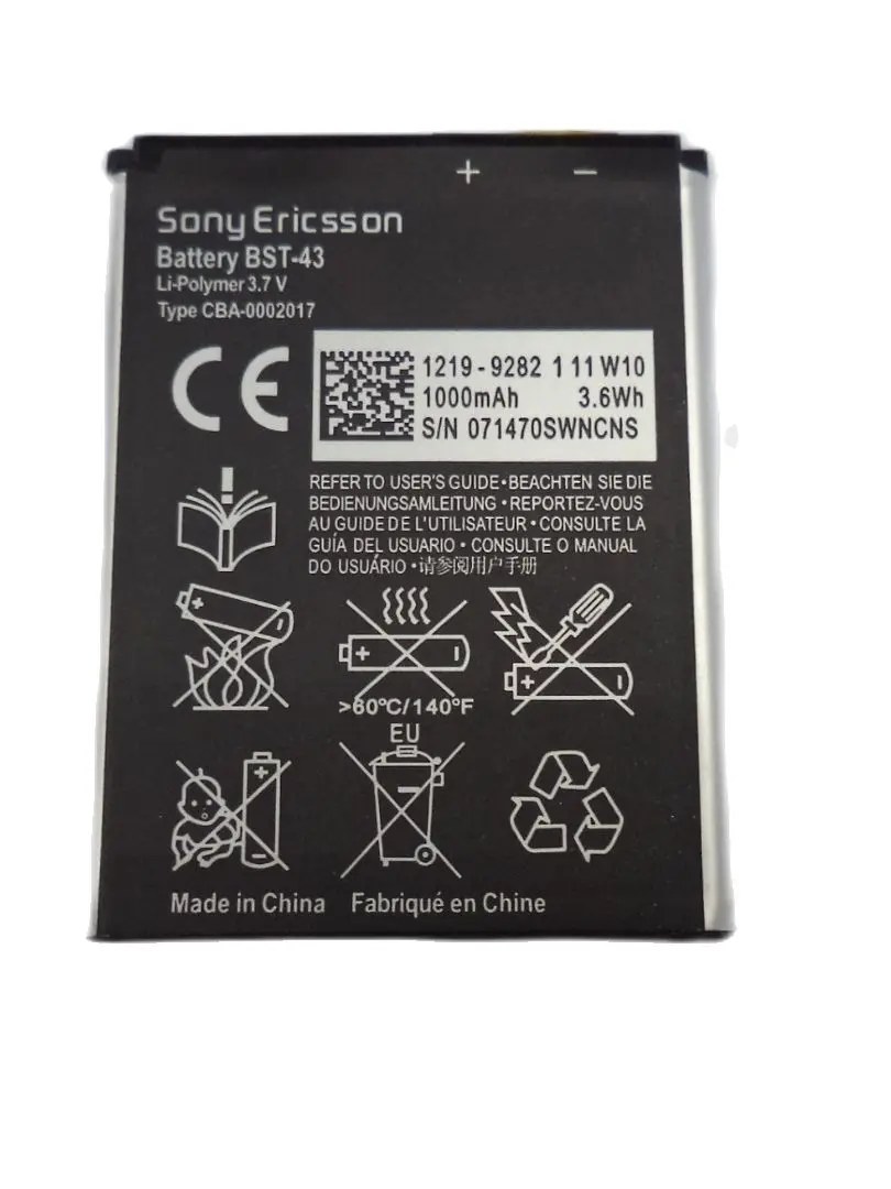 Battery bst-43 for Sony Ericsson wt13i Yari u100i J10 J20 j108i S001 ck13i |