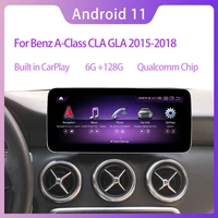 6128g qualcomm android 11 touch screen multimedia carplay display navigation bt gps for mercedes benz a cla gla class 2013 2018