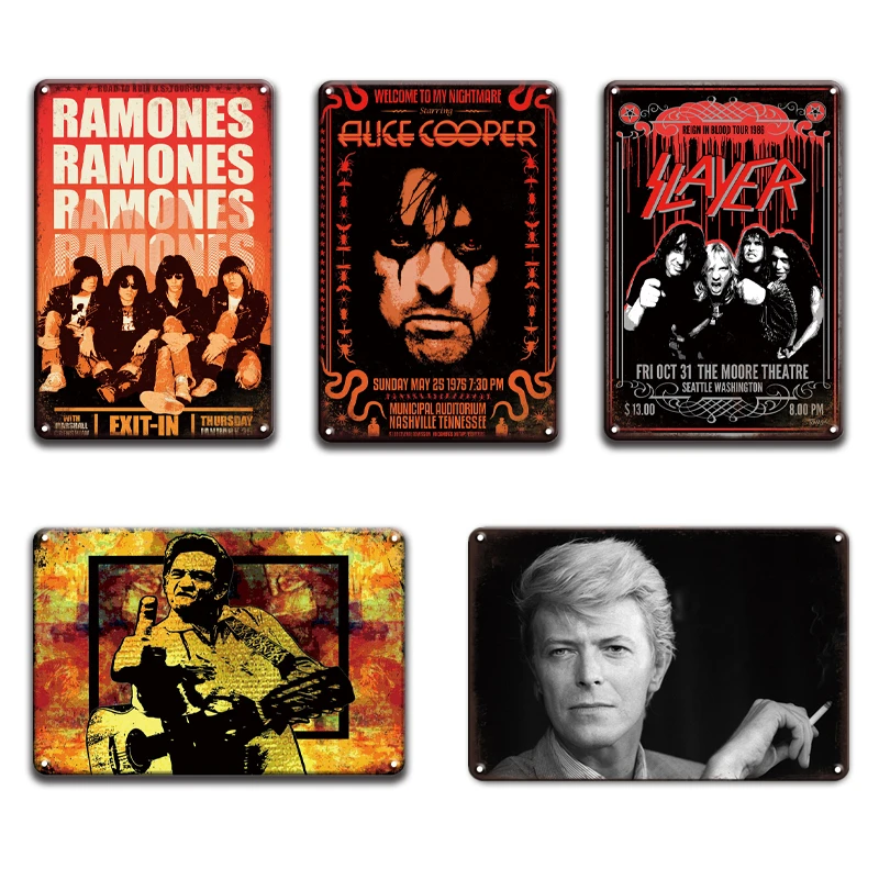 Металлический постер Джонни кэш жестяная вывеска винтажный камень н ролл