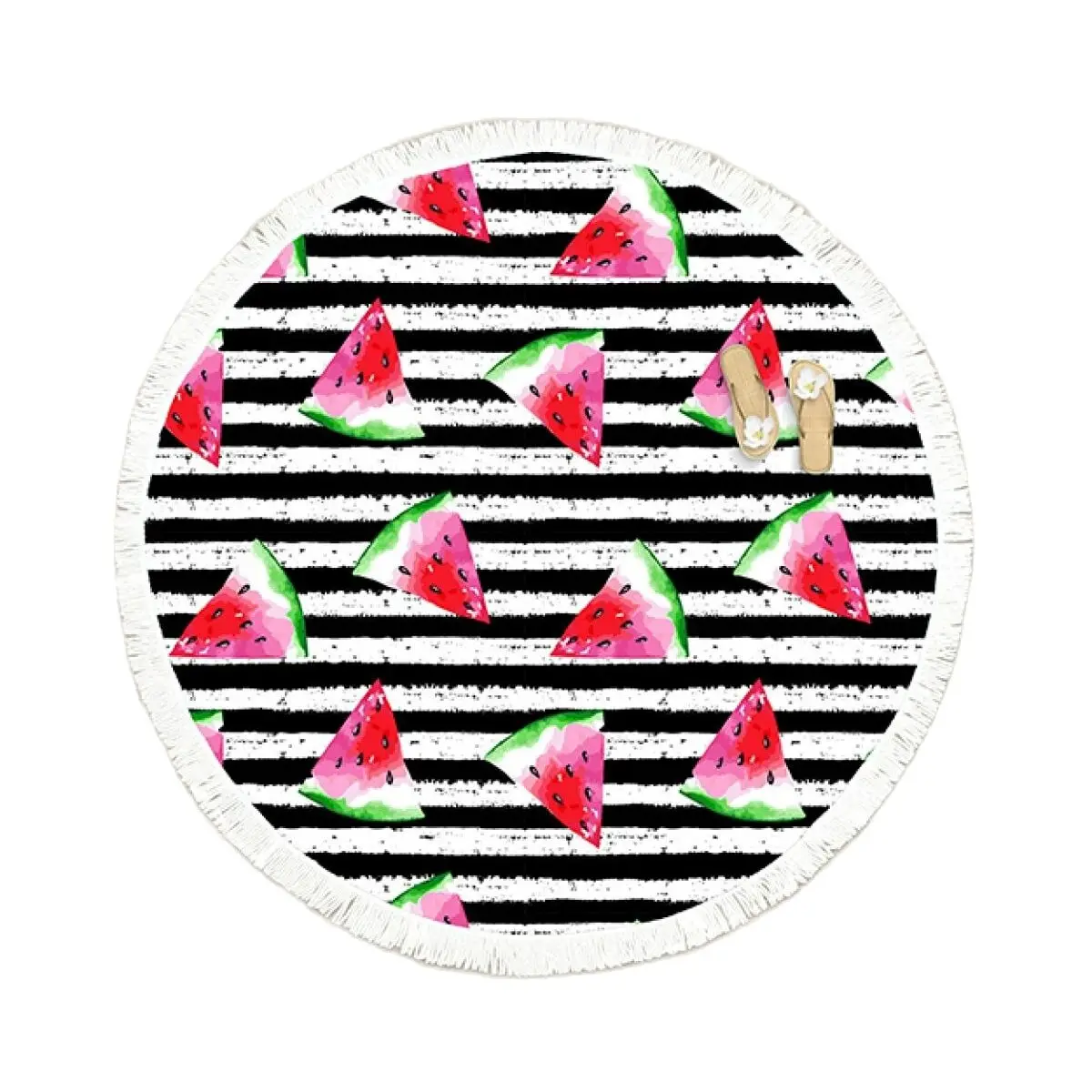 

Watermelon Summer Round Beach Towels With Drawstring Storage Bag Sports Bath Shower Towels Yoga Mat With Tassels toalla playa