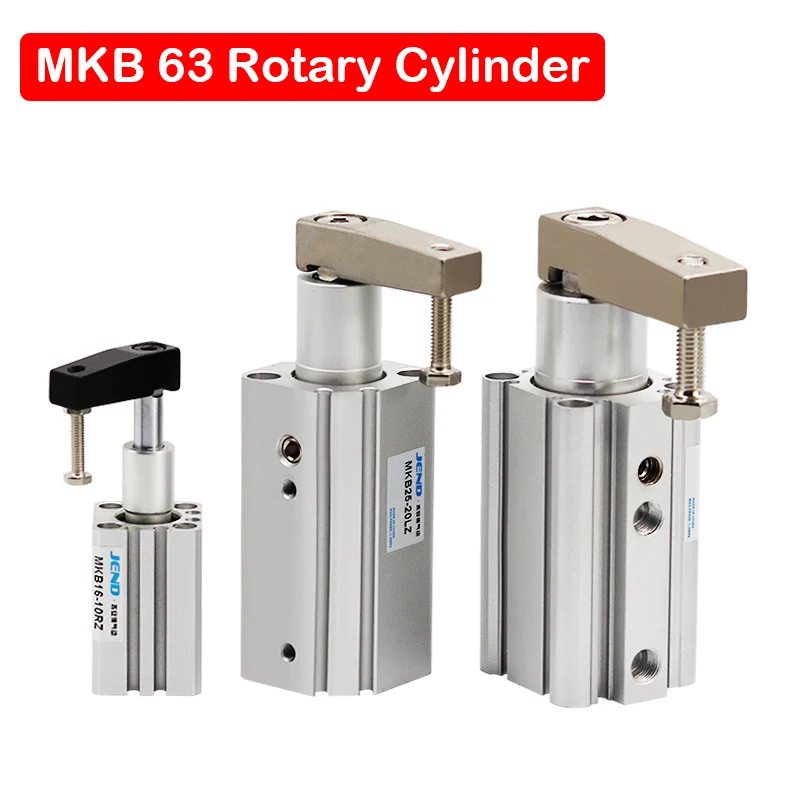 

Rotary Cylinder MKB63X10/20/30mm Small Pneumatic 90 Degree Rotation Clamping Rotating Downward Pressure Angle Cylinder