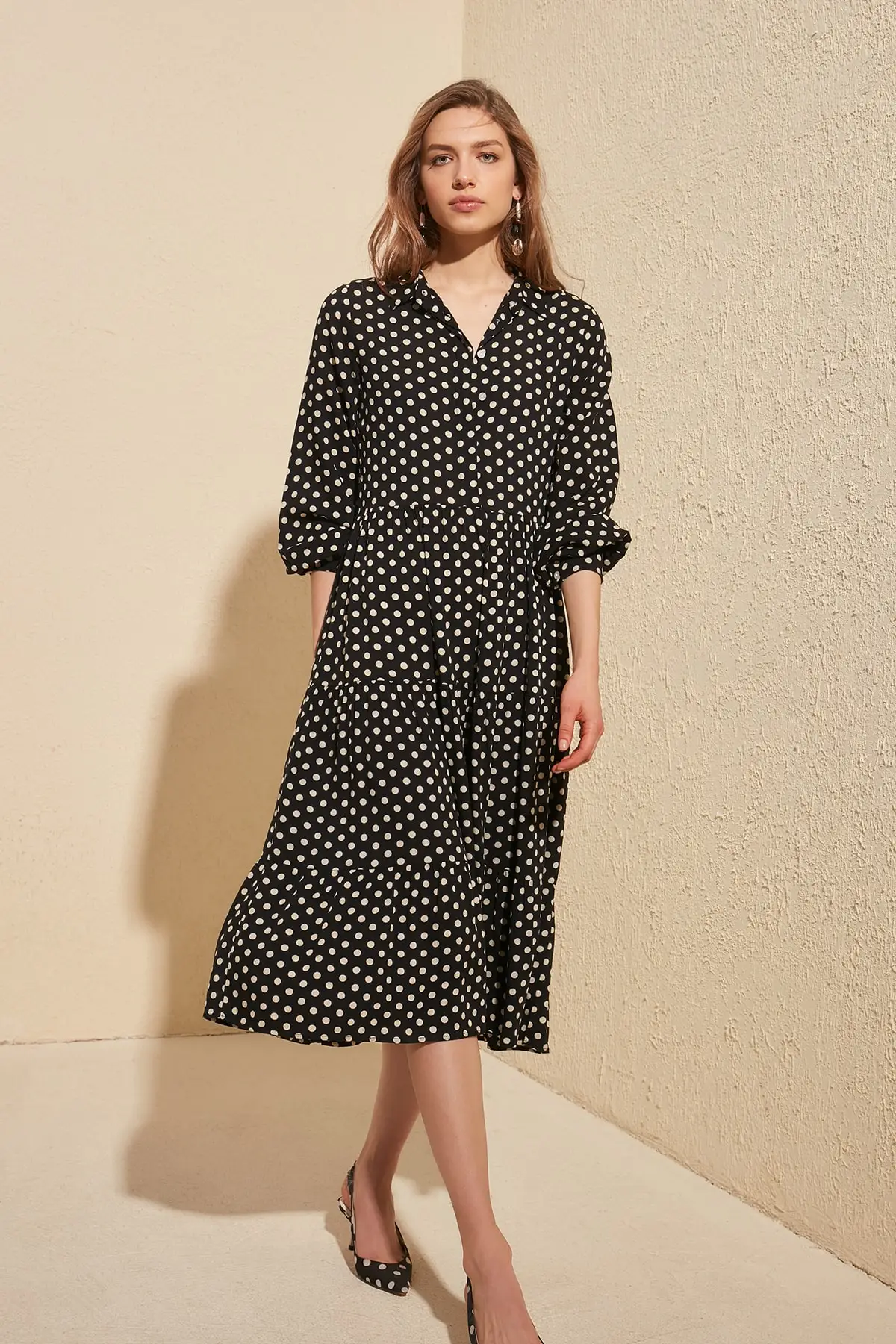 Платье рубашка с воротником TWOSS20EL1399|Женские платья| |