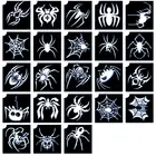 Трафареты для блеск тату.  пауки 23 шт. трафареты для детей трехслойные