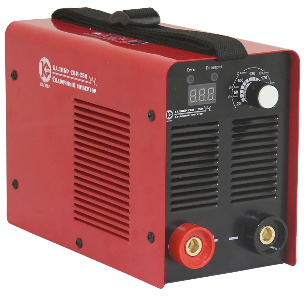 Сварочный инвертор Калибр СВИ-250 ток 20-250А Диаметр электродов 1 6-5 0 мм макс