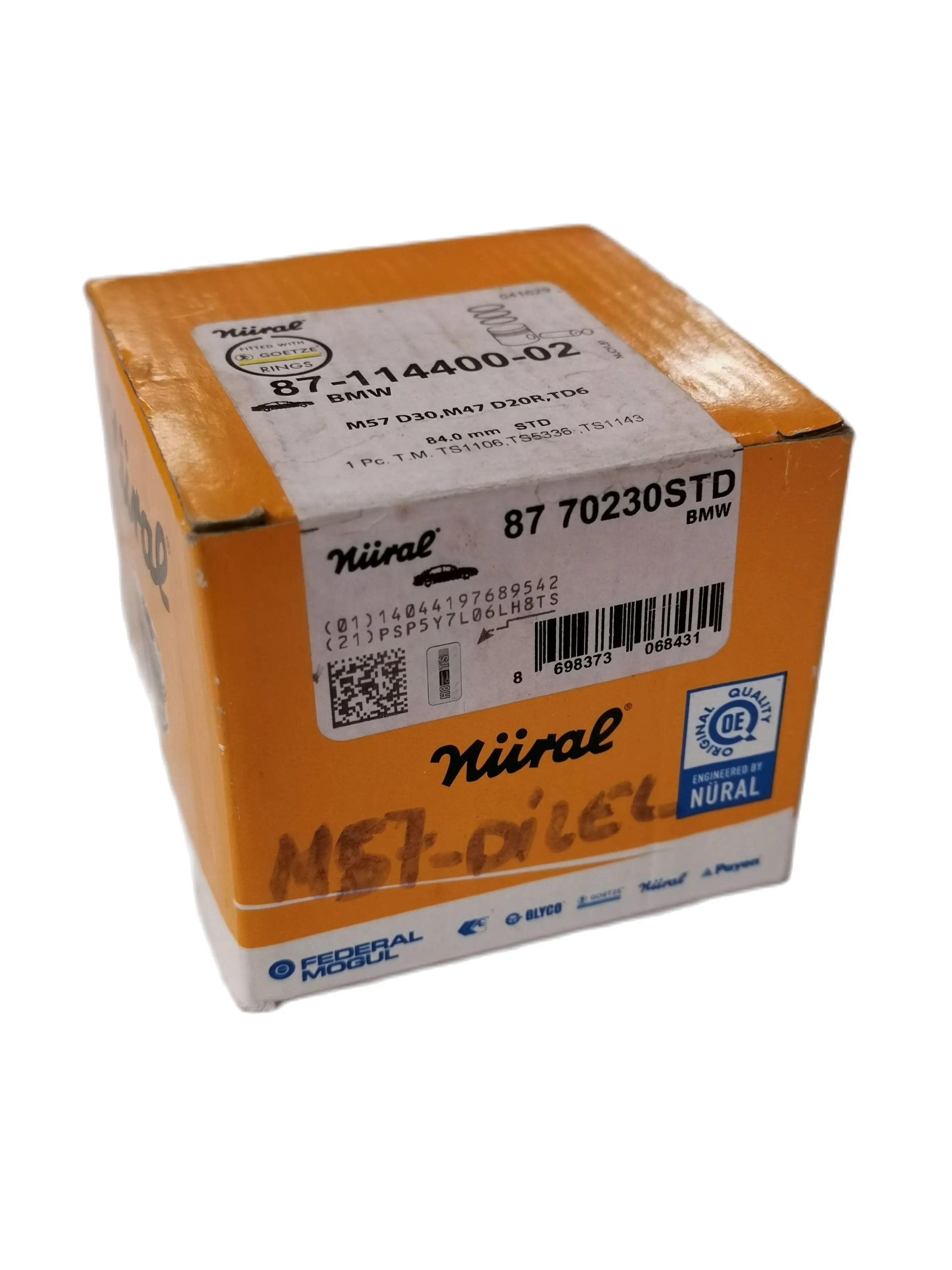 

NÜRAL-Engine Piston Ring (for BMW:M57 Engine) (Manufacturer Code 8711440002)