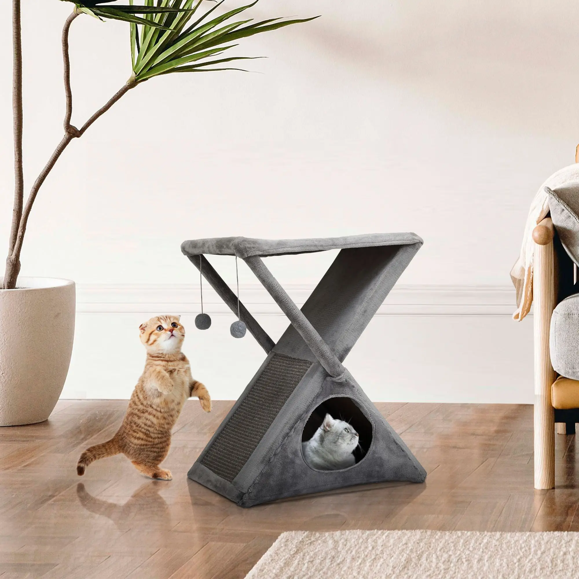 

Pet Cat Tree Scratcher Post Adjustable Scratching Climbing Tree Cat Toy Super High Cat Jumping Toys