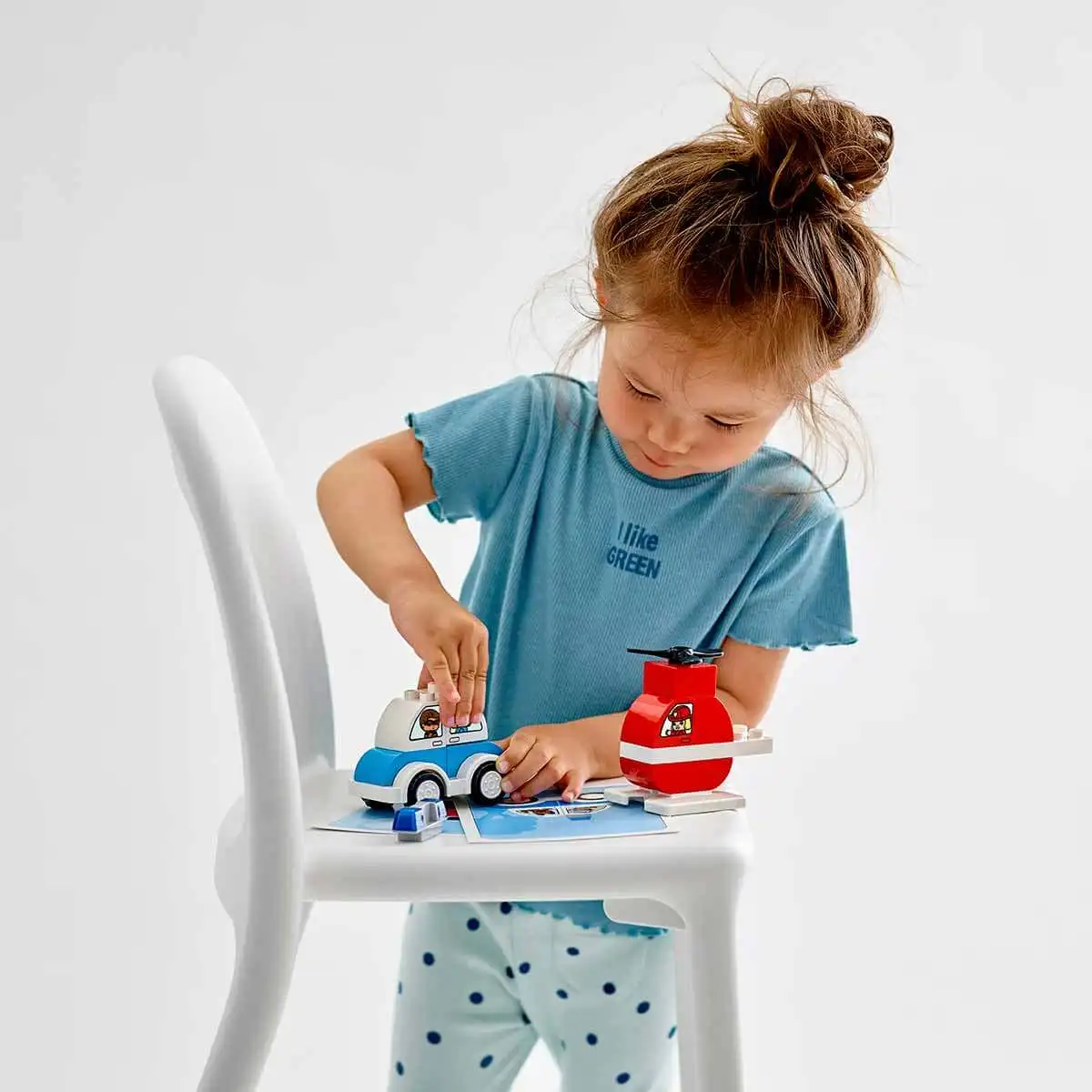 LEGO DUPLO креативная игра пожарный вертолет и полицейский автомобиль 10957 Быстрая