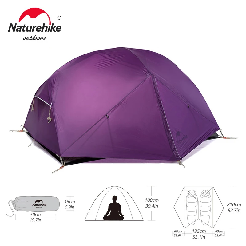 Скидка Naturehike палатка для кемпинга 2 человека Mongar Ультралегкая палатка для путешествий на открытом воздухе двухслойная водонепроницаемая палатка 3...
