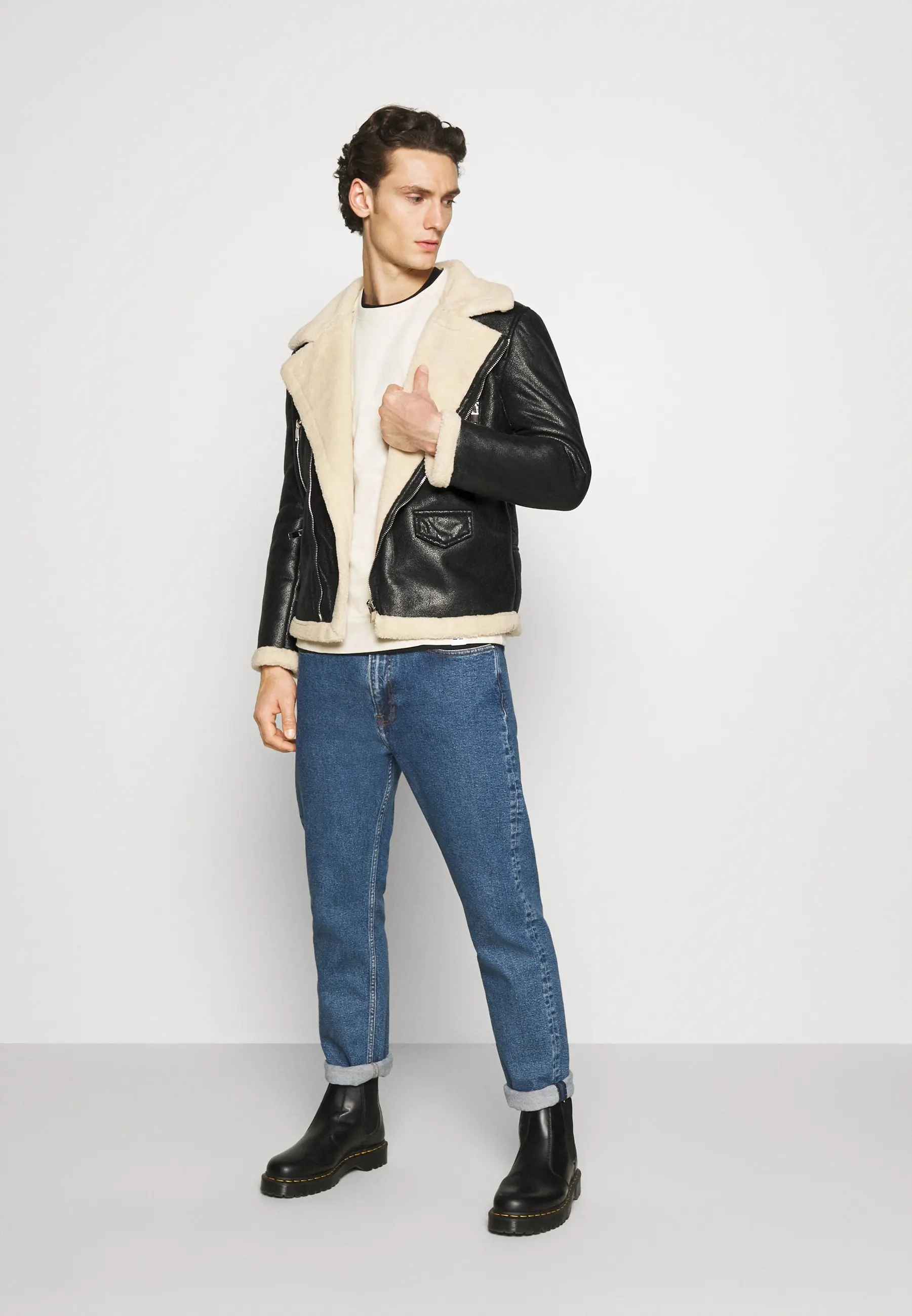 

Wool Sheep Genuine Leather Jacket Men's Winter Thick Leather Biker Monte Hot Winter Fashion from Turkey Holds Waterproof Jacket