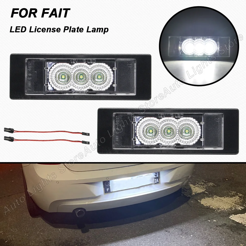 

For Fiat Multipla 1998~ Marea Benzina 1996~1999 Diesel Bz Ds Gamma 2PCS LED License Plate Lights Number Plate Lamps Error Free