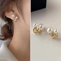korean pearl ear clip earrings non piercing bone geometric without puncture butterfly ear cuff earrings for women jewelry