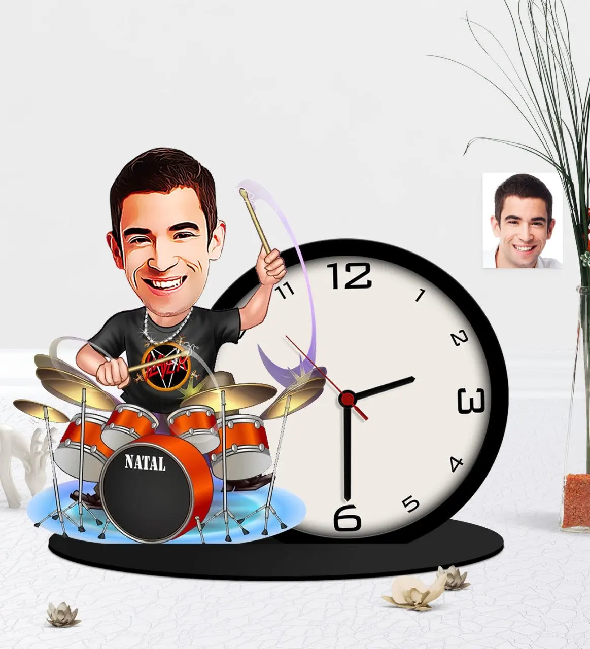 

Персонализированные часы Mr батарест с карикатурой из древесины, настольные часы, надежный современный простой подарок, особый дизайн, хоро...