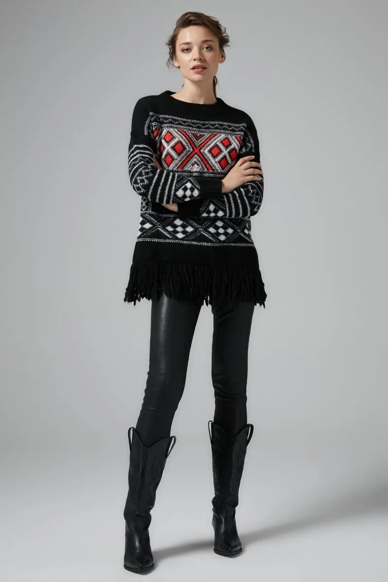 Женская трикотажная туника с бахромой Joinus| |