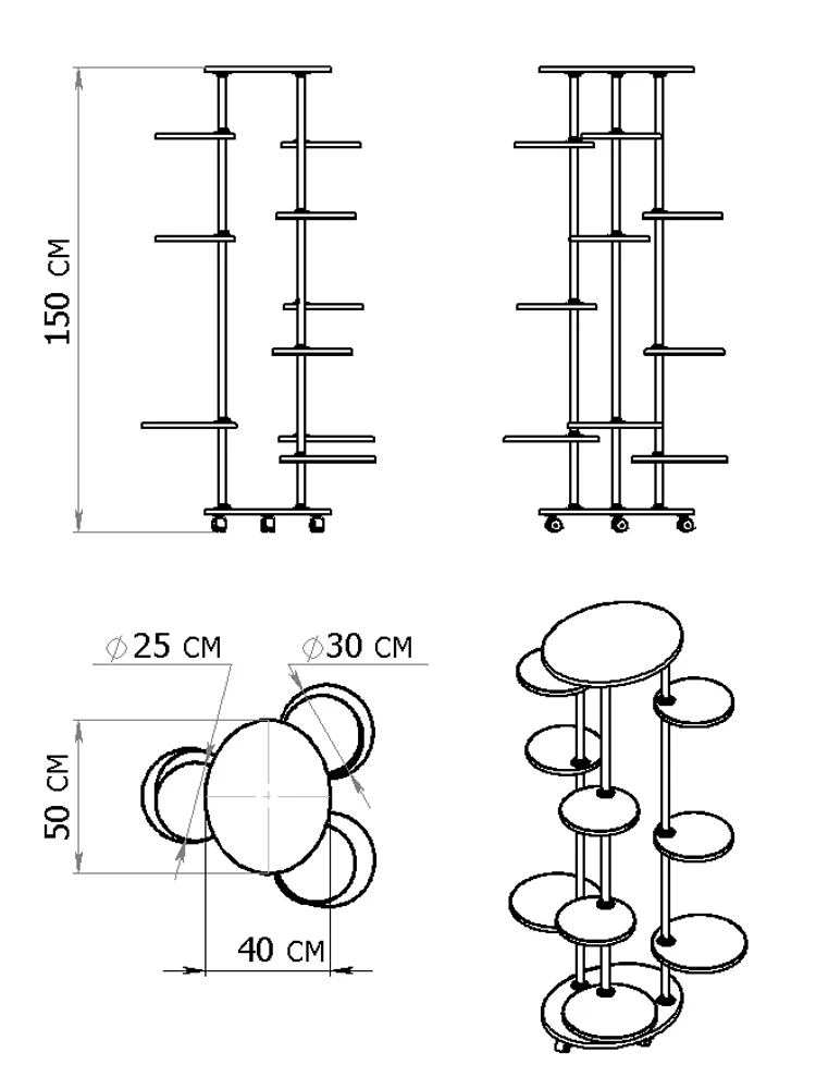 Домашний декор многоуровневая подставка Давид для цветов растений скульптур.