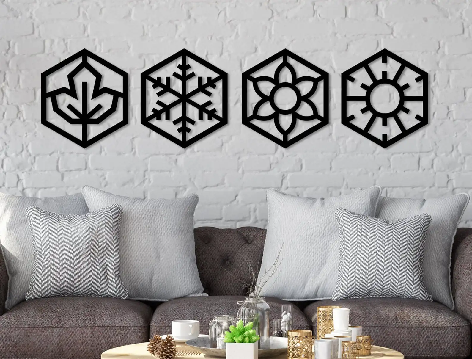 

Металлический Настенный декор и искусство, четыре сезона, металлический художественный Декор для дома и офиса, декор для спальни, гостиной