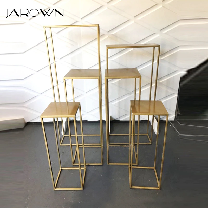 

JAROWN Gold Geometry Flower Stand Wedding Centerpieces Backdrop Stand Home Party Decoration Rectangular Square Frame