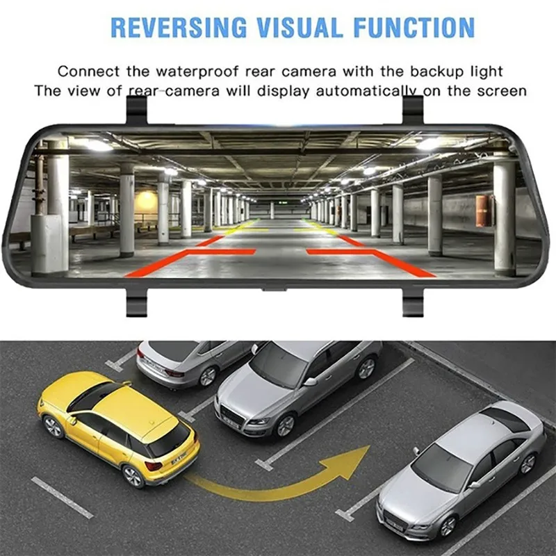 Зеркало-видеорегистратор заднего вида Автомобильный регистратор с 10-дюймовым