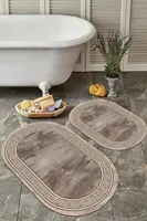 2 Packs 50x60 cm - 60x100 cm Cotton Rope Bath Mat Anti-Slip Carpet Printed Sink Tub Side Shower Room Foot Towel Drying Floor Rug