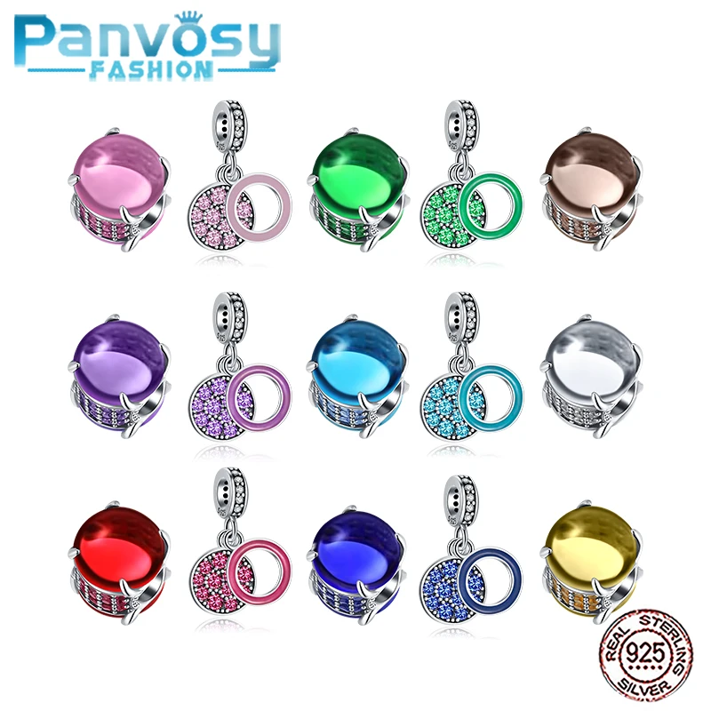

Enamel Pendant Charms Silver 925 Orginal Fashion Lucky Designer Charm Colored Zircon Bead Women Gift Beads For Jewelry Making