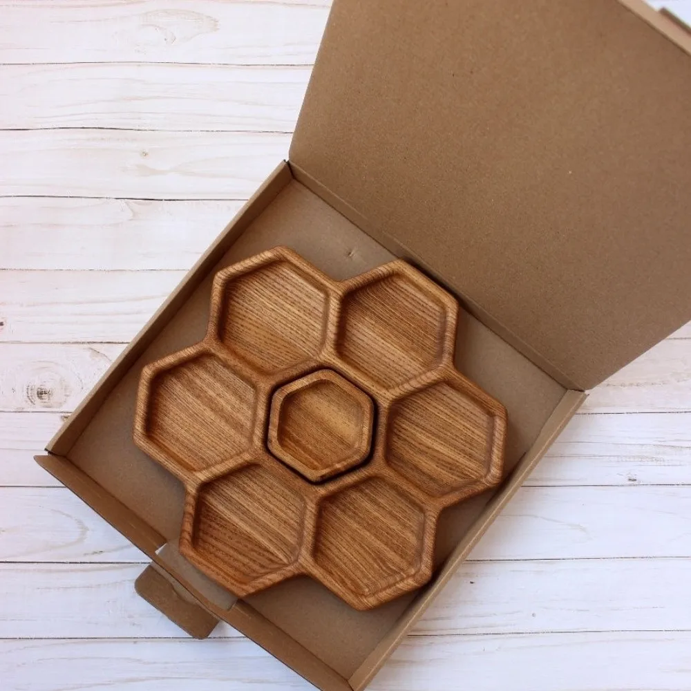 Менажница тарелка деревянная сервировочная декоративная Blessed HOME / D27 | Дом и сад