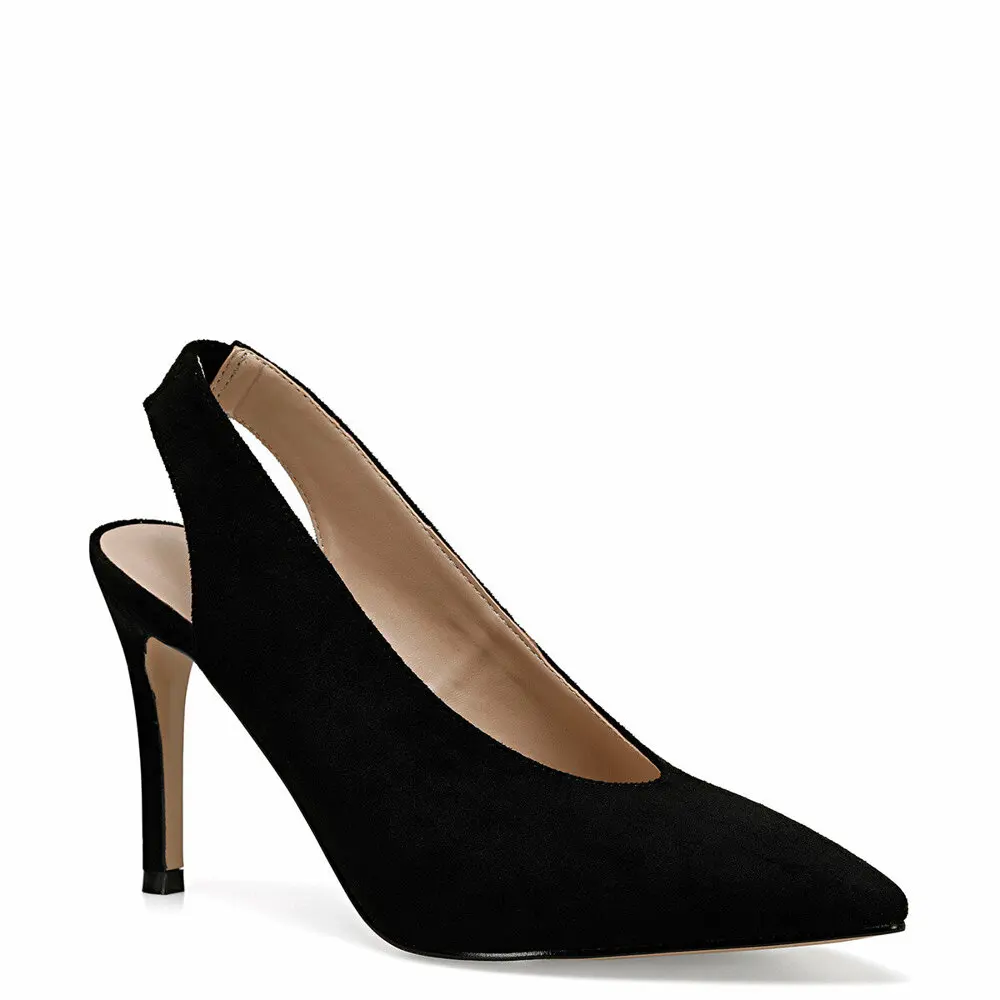 Женская обувь на шпильке черного кремового цвета|Женские туфли| |