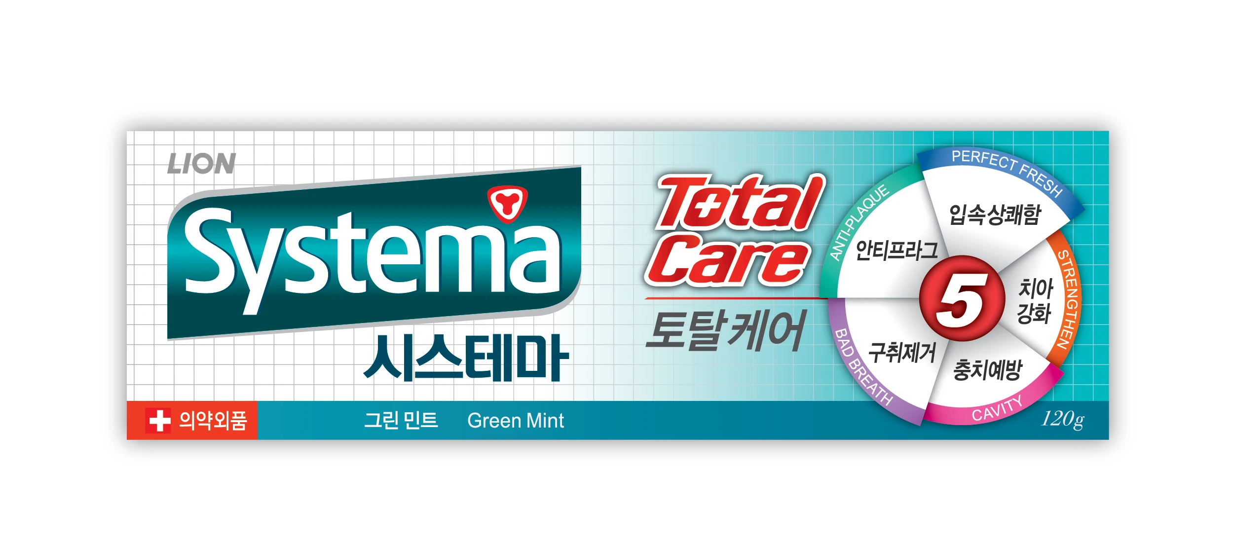 Зубная паста комплексный уход со вкусом мяты LION SYSTEMA TOTAL CARE 120 гр |