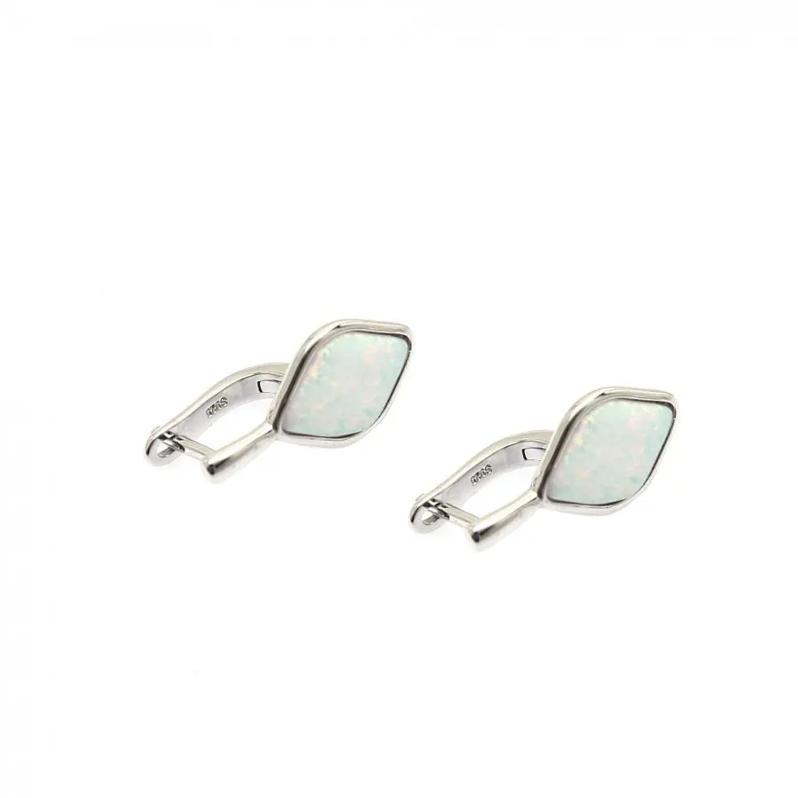 

Dainty White Opal Minimal Earrings 925 Sterling Silver