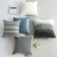 blue cushion covers 45x4550x50 pillow case for living room sofa car home decor luxury velvet plush decorative cushion cover
