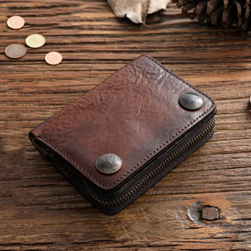 Мужской кожаный кошелек с отделением для монет
