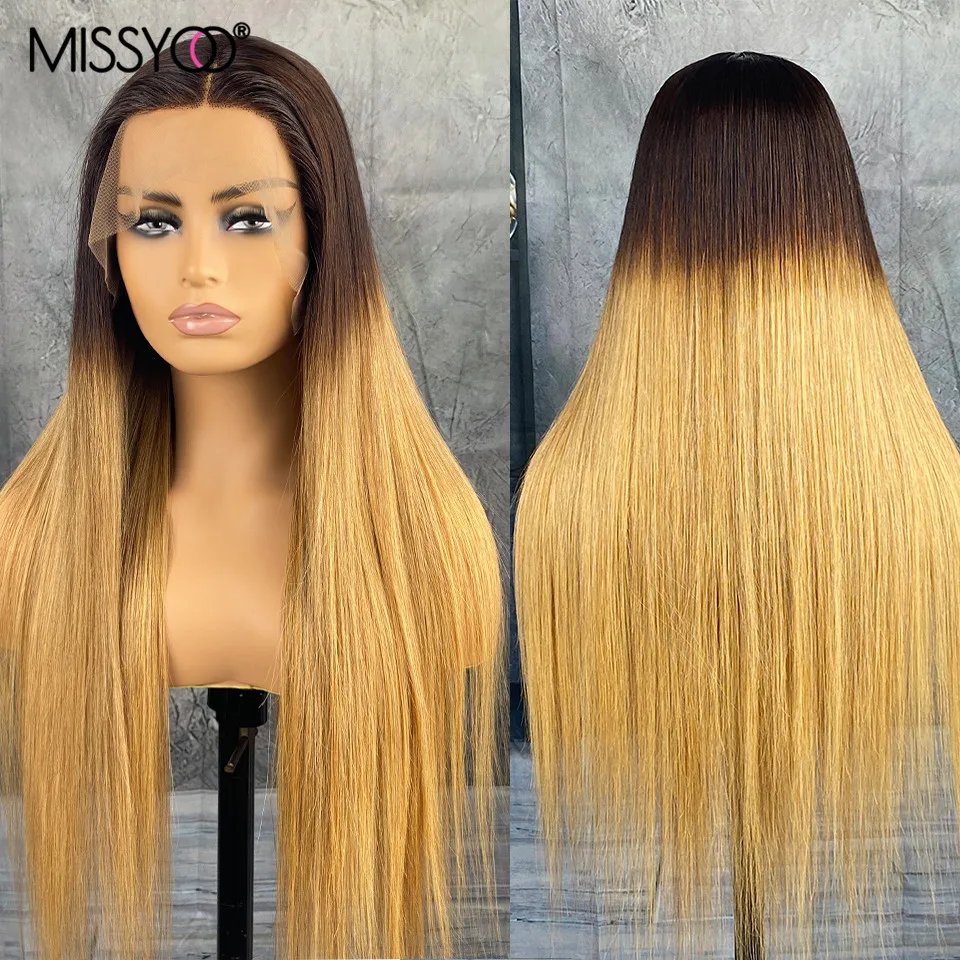 Парик Омбре из коричневых светлых человеческих волос 13 × 4 парики на шнуровке