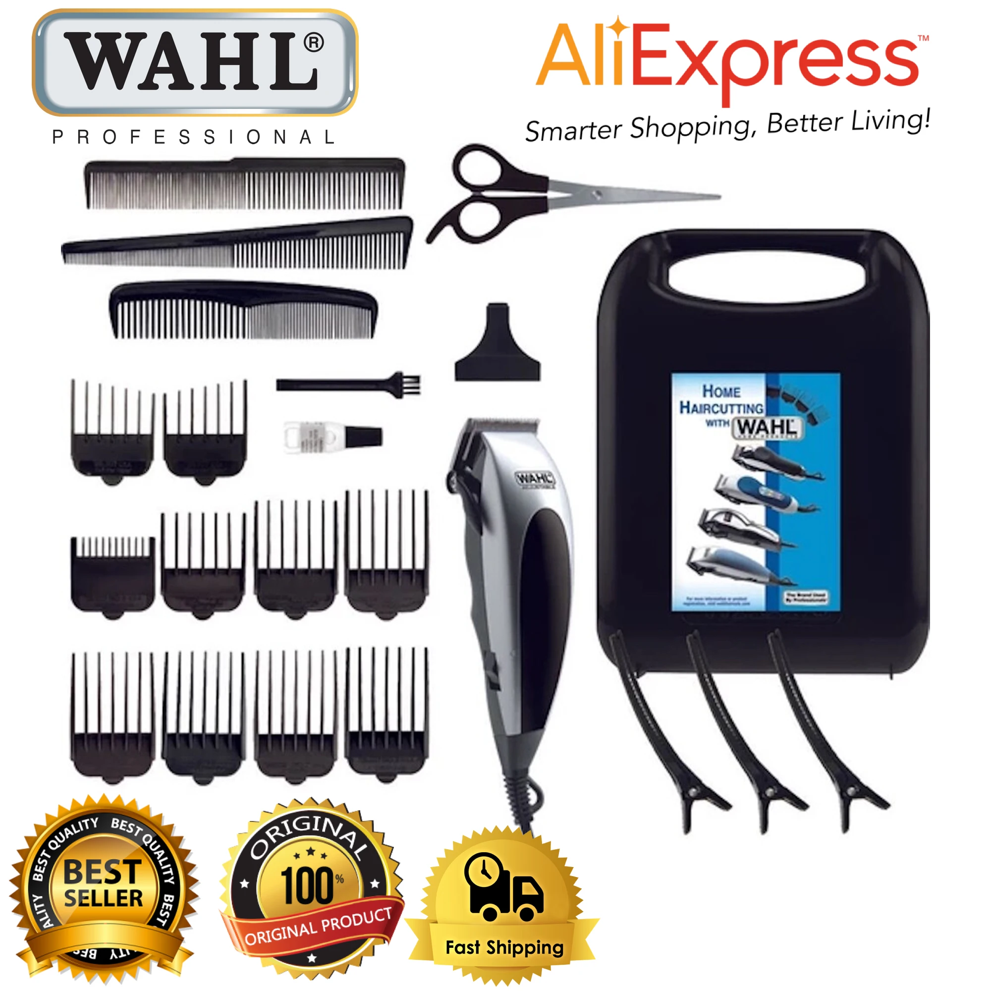 

ORGINAL Wahl Home Pro Hair Clipper 09243-2216 22 Piece Hair Clipper Razor Shaver Complete Men's Haircutting Kit Haircut Shaver