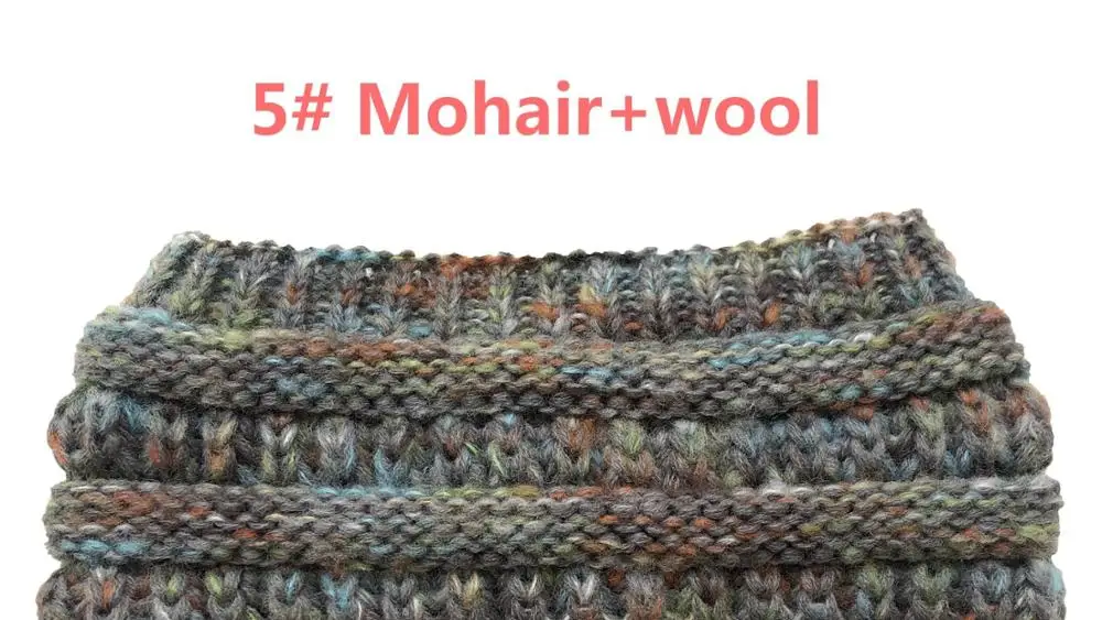 5 Wool 8 цветов, головная повязка из мохера, женские тянущиеся вязаные крючком шапки, зимние шапки для рождества, вечерние, подарок для женщин, шапка, теплая, для девушек, грязная булочка - Цвет: 5 Wool