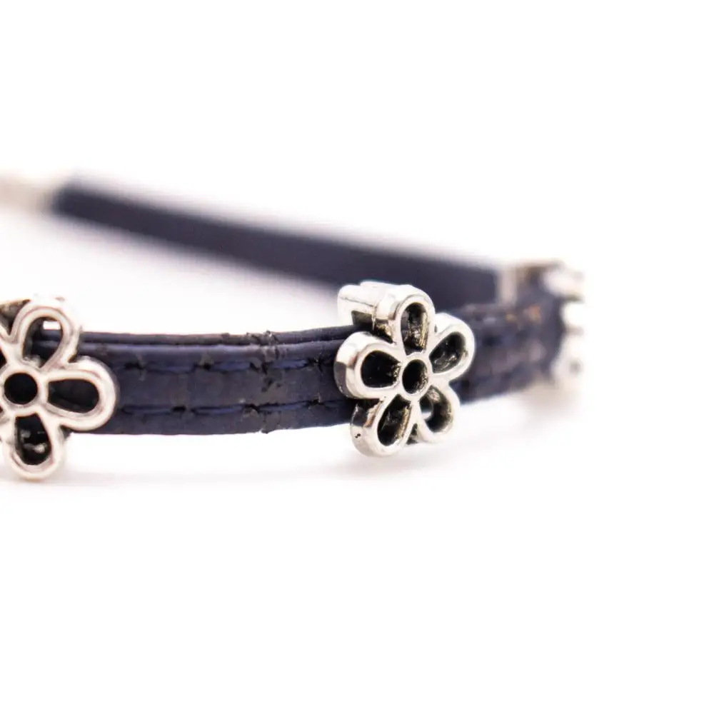 samll three flower cork bracelet women cute handmade jewelry Girlfriend Gift BR-432 | Украшения и аксессуары