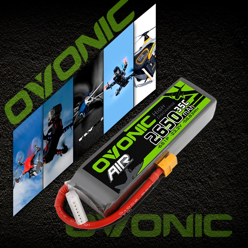 

Литий-полимерный аккумулятор Ovonic 2650 мА · ч, 6S, 22,2 в, 35C, с разъемом XT60 для самолета и вертолета