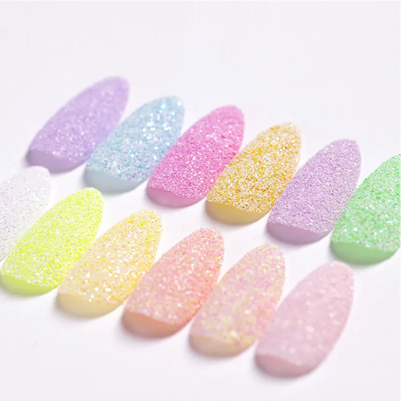 Блестящий сахарный песок для дизайна ногтей набор Русалка трение светящийся