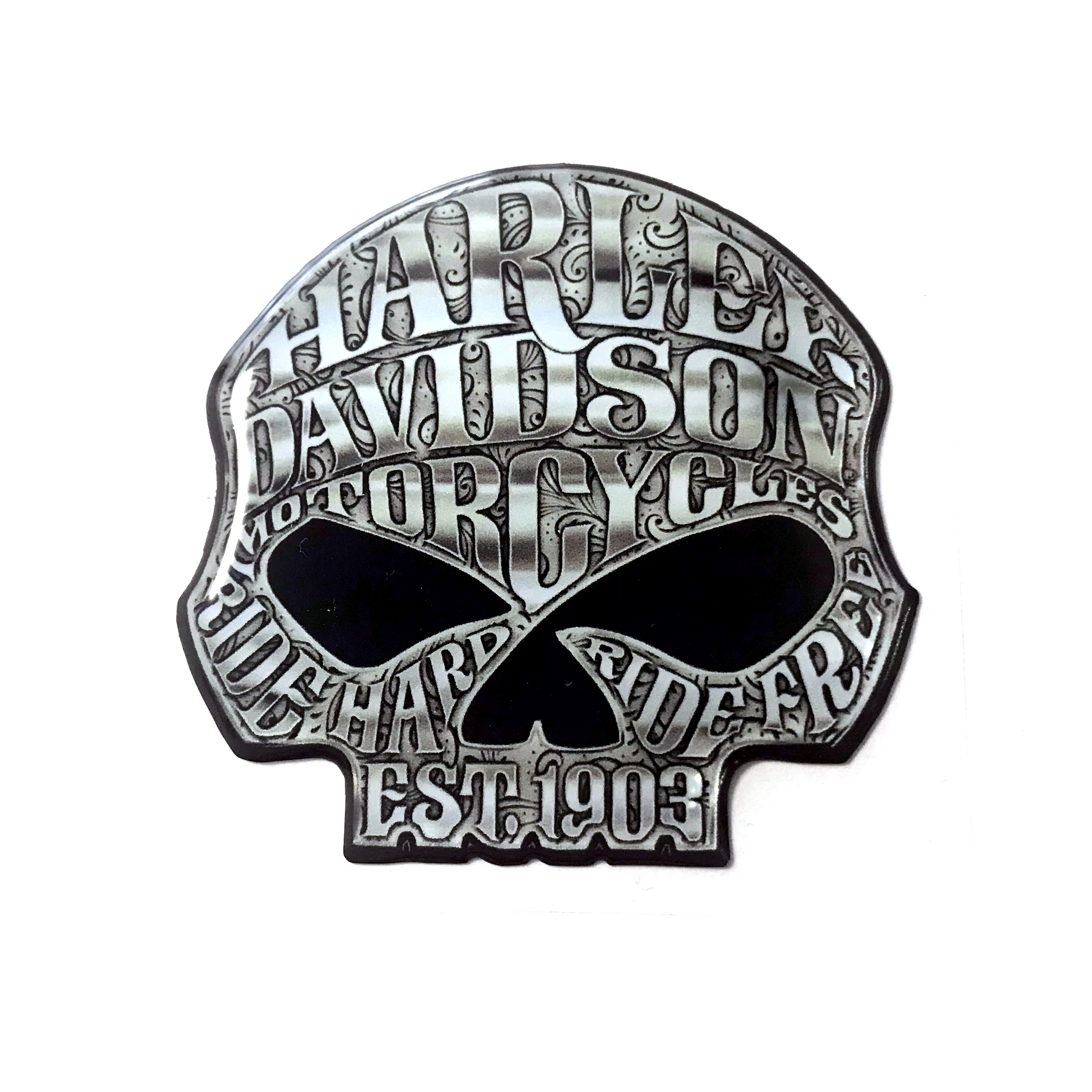 Автомобильная наклейка для Harley Skull . Металлизированная плёнка покрыта