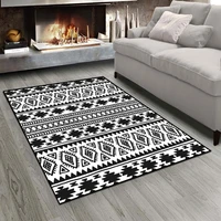 else black white vintage tiles ottoman authentic 3d print non slip microfiber living room modern carpet washable area rug mat