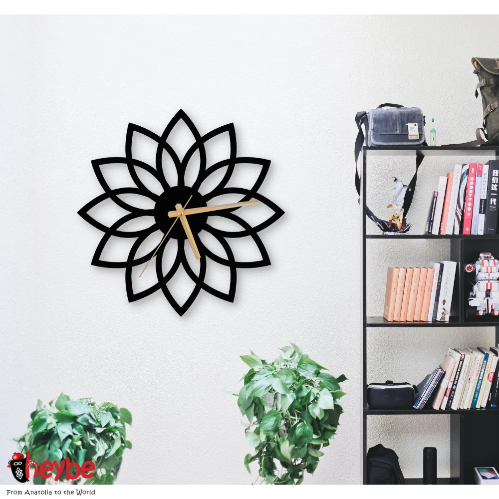 Деревянные настенные часы Декоративный цветок жизни Бесшумный механизм